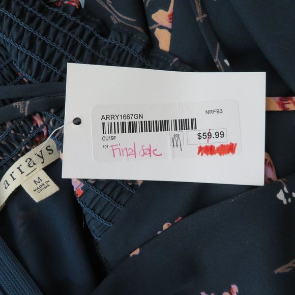 No Rest for Briget Arrays Slip Dress M Blue Floral Midi Lined NWT Discontinued - Picture 16 of 16